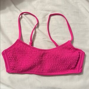Wild Fable Hot Pink Smocked Bikini Top